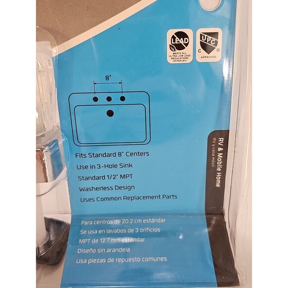 Road & Home Chrome Double Handle Low-Arc Kitchen Faucet w/Deck Plate [C7] - Picture 8 of 16